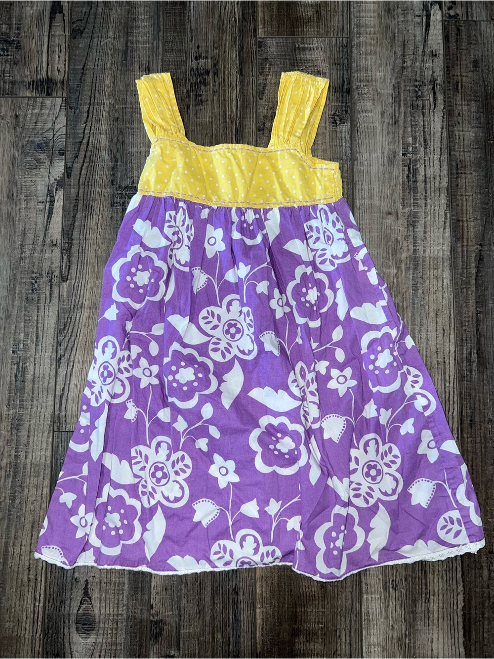 Mini Boden Yellow and Purple Floral Sundress